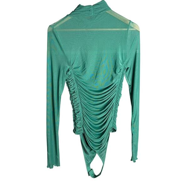 Free People Under It All Bodysuit White Spruce Green Size L - Picture 7 of 8